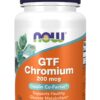NOW Foods GTF chromium tableta etiqueta frontal