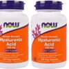 Frente de frasco NOW Foods con ácido hialurónico