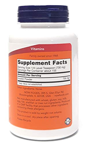 Now Foods inositol polvo envase frontal