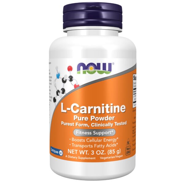 Frente de envase NOW Foods L-Carnitine Tartrate polvo