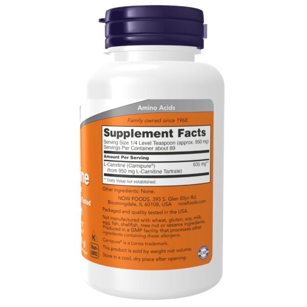 Etiqueta de NOW Foods L-Carnitine Tartrate polvo