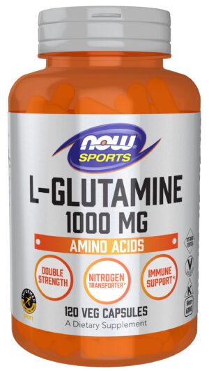 Envase NOW Foods L-Glutamine Doble Fuerza 1000 mg