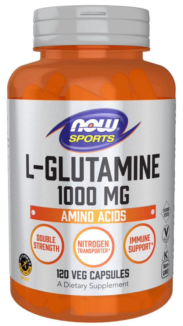 Envase NOW Foods L-Glutamine Doble Fuerza 1000 mg