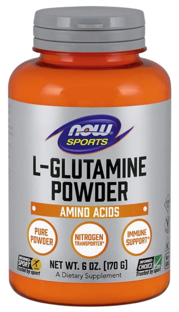 NOW Foods L-Glutamine polvo puro envase