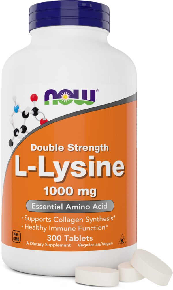 Frente del envase NOW Foods L-Lysine 1000 mg