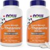 Frasco NOW Foods L-Teanina doble potencia 200mg 180 cápsulas