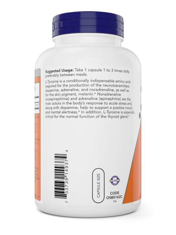 Version 1.0.0 Frasco lateral NOW Foods L-Tirosina 500 mg