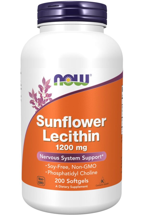NOW Foods Lecitina de girasol etiqueta frontal