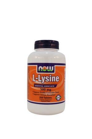 Version 1.0.0 Frontal de la botella Now Foods L-Lysine 500 mg