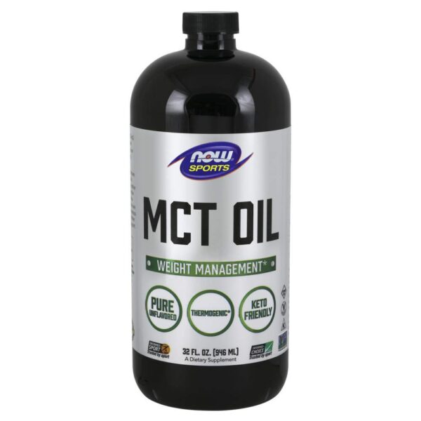 Version 1.0.0 NOW Foods MCT Oil botella con etiqueta