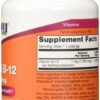 Version 1.0.0 Etiqueta del frasco NOW Foods Methyl B-12 1000 mcg