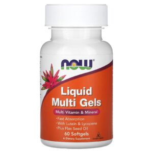 NOW Foods multivitaminico líquido 60 softgels envase