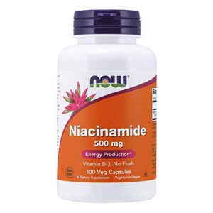 NOW FOODS niacinamida vitamina B3 cápsulas paquete de 100