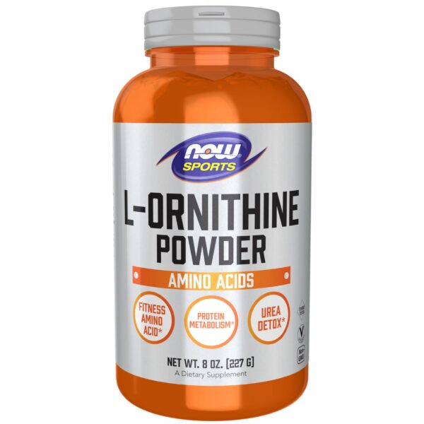 Frente de NOW Foods Nutrición Deportiva L-ornithine en polvo