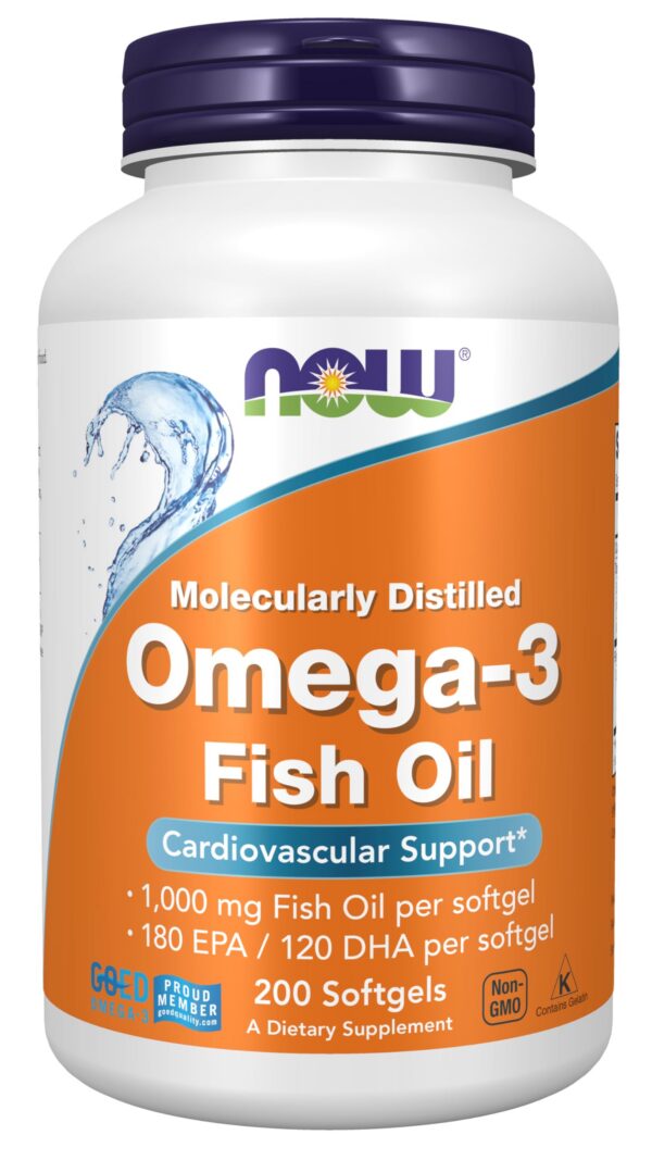 Frasco NOW Foods Omega-3 frente