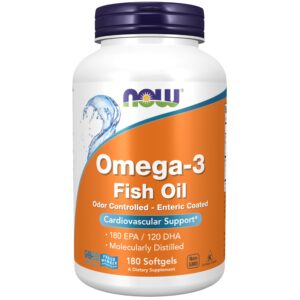 Frente de la botella NOW Foods Omega-3 180 EPA 120 DHA