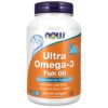 Frasco NOW Foods Omega-3 Ultra con etiqueta frontal