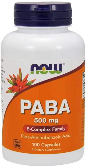 Version 1.0.0 NOW Foods PABA etiqueta frontal