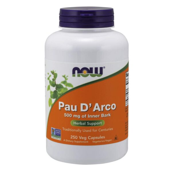 Now Foods Pau D' Arco 500 mg envase frontal