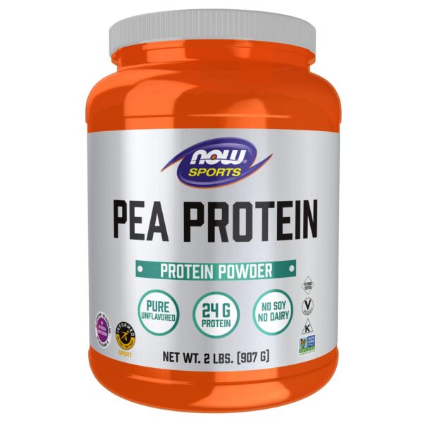 NOW Foods proteina de guisante etiqueta frontal