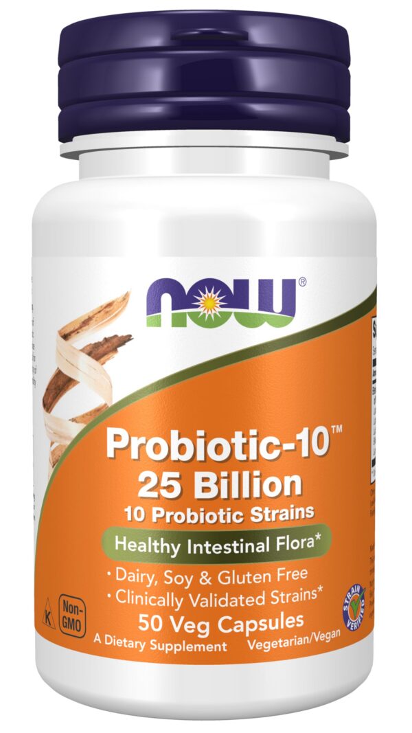NOW Foods Probiotic-10 suplemento caja frontal