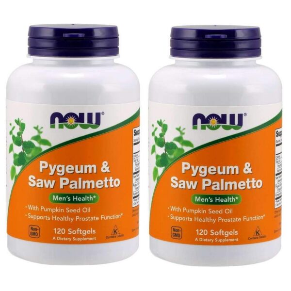 NOW Foods Pygeum y Saw Palmetto suplemento cápsulas blandas