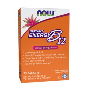 NOW Foods sobres energía instantánea vitamina b-12 2000 mcg