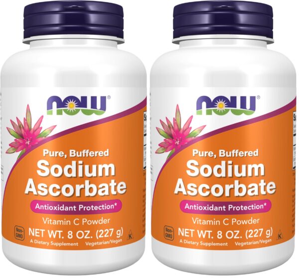 NOW Foods Sodium Ascorbate Powder frasco frontal