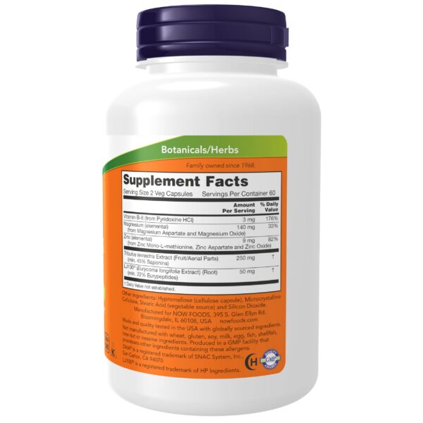 NOW Foods TestoJack 100 etiqueta trasera