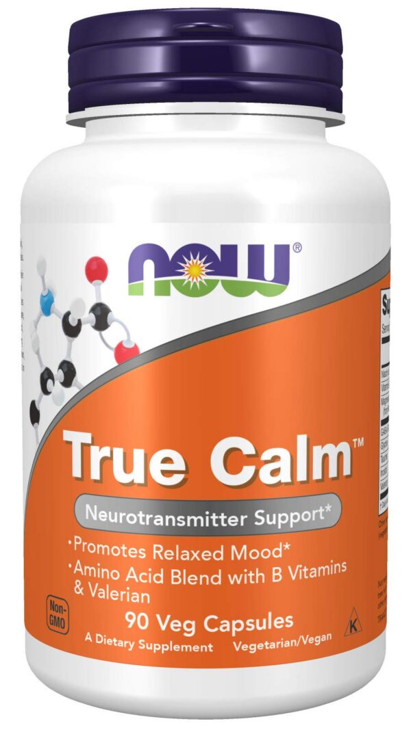 Now Foods True Calm 90 cápsulas suplemento para calma y relajación 4 pack