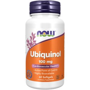 NOW Foods Ubiquinol 100 mg etiqueta frontal