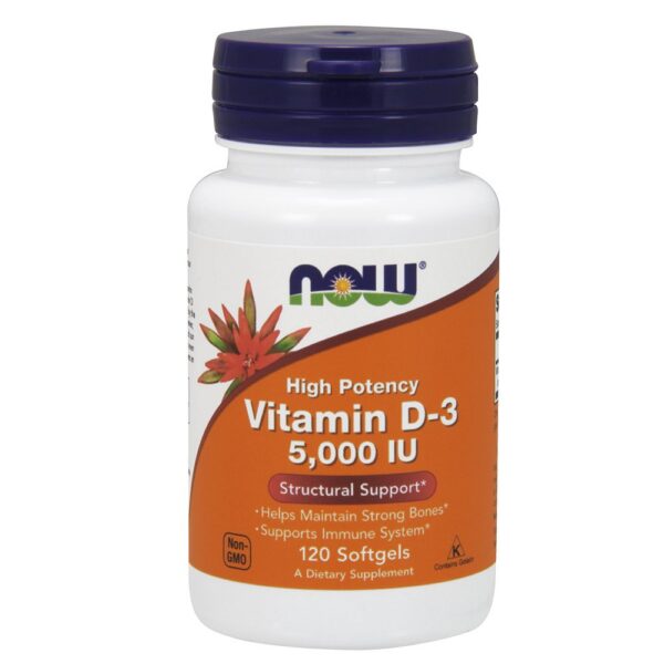 NOW Foods Vitamin D3 5000 Iu packaging