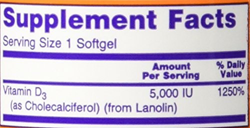 NOW Foods Vitamina D3 5000 UI paquete de 2