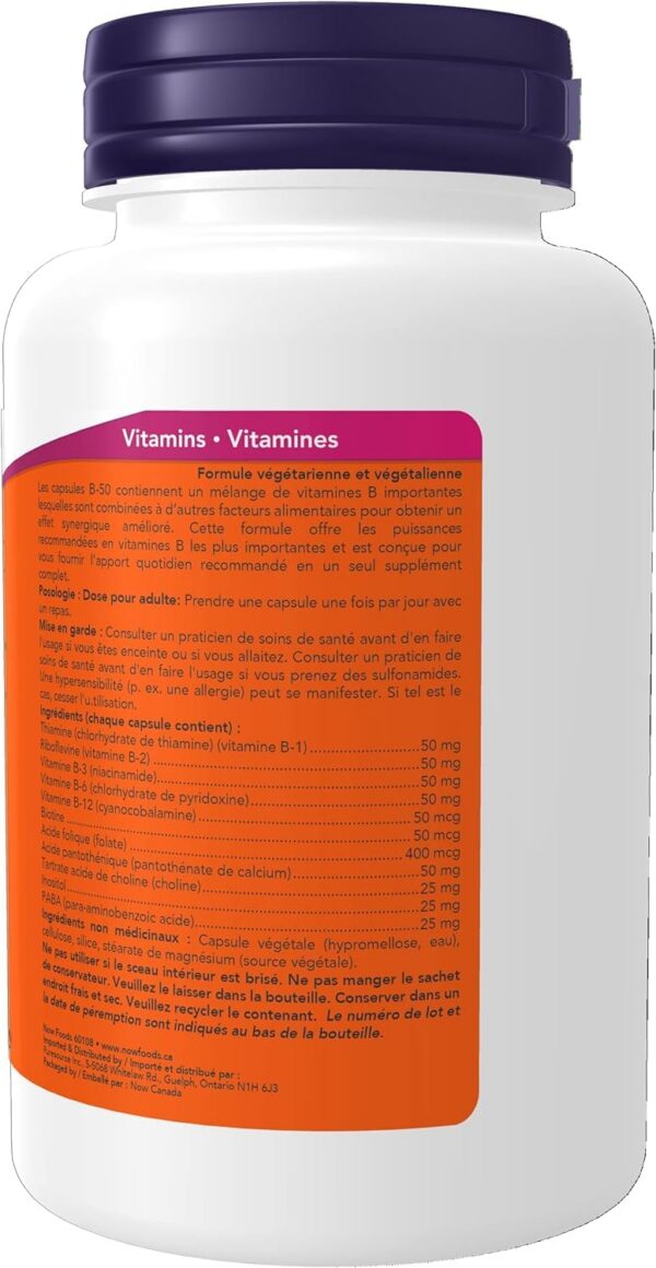 UPC y empaque NOW Vitamina B-50 mg