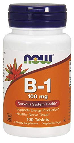 NOW Foods vitamina b1 tiamina 100 mg tabletas