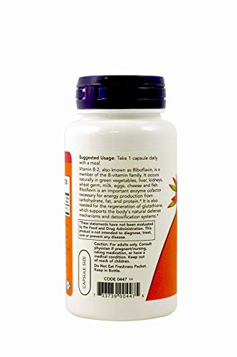 NOW Foods Vitamina B-2 cápsulas detalle