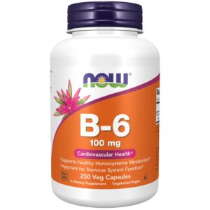 Botella NOW Foods Vitamina B-6 100 mg cápsulas vegetales
