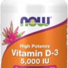 NOW Foods Vitamina D3 etiqueta frontal