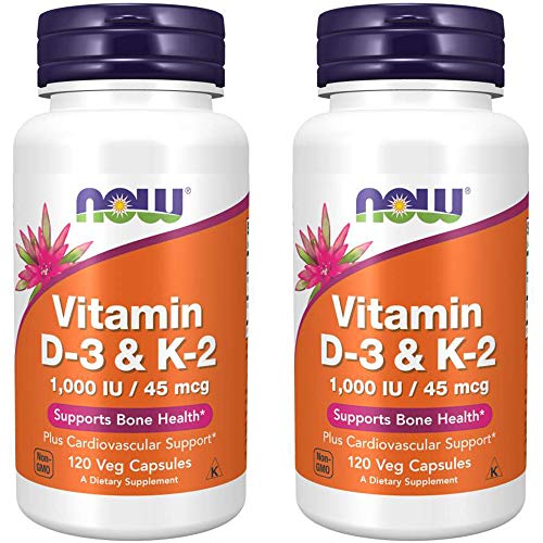 Version 1.0.0 NOW Foods vitamina d3 k2 120 cápsulas paquete frontal