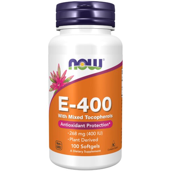 NOW Foods Vitamina E 400 IU 100 cápsulas blandas suplemento antioxidante
