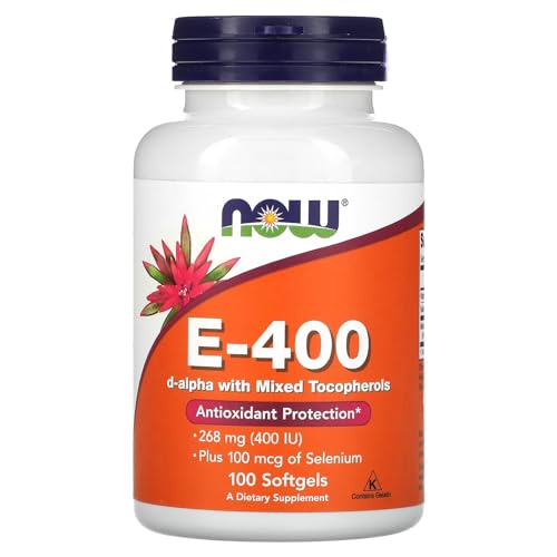 Now Foods Vitamina E 400 UI cápsulas blandas frasco