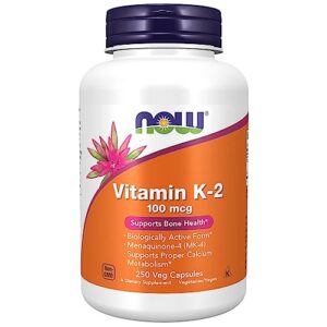 Botella de NOW Foods vitamina k-2 250 cápsulas vegetales