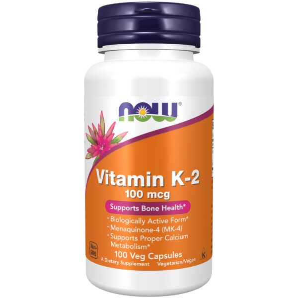 NOW Foods vitamina K2 MK4 cápsulas vegetarianas apoyo huesos