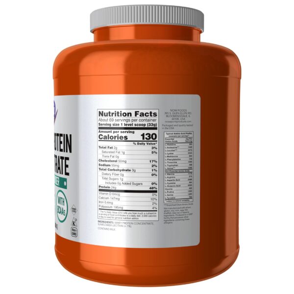 Frente del envase NOW Whey Protein Concentrate