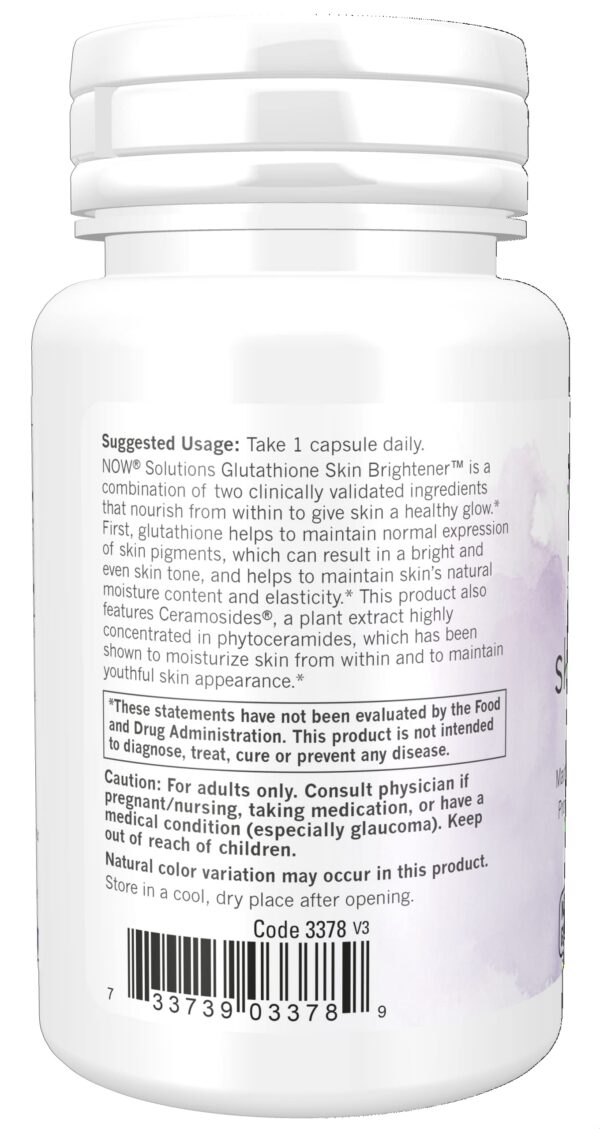 Version 1.0.0 Cápsulas veganas NOW Glutathione Skin Brightener