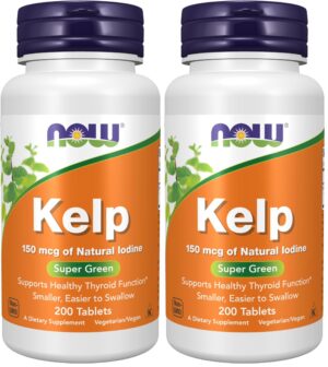 Frasco frontal NOW Kelp 150 mcg yodo