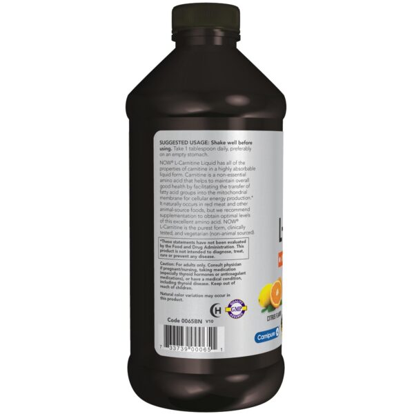 Version 1.0.0 Producto NOW L-Carnitina líquida etiqueta frontal