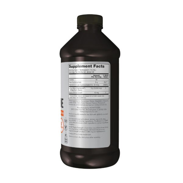 Version 1.0.0 NOW L-Carnitine líquido botella