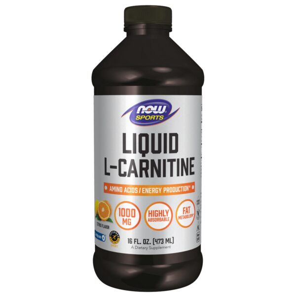 Frasco de NOW L-Carnitina líquida 1000 mg