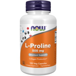Version 1.0.0 NOW L-Proline 500 mg cápsulas vegetales etiqueta